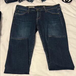 Ag Adriano Goldschmied Blue Ankle Cropped Jeans